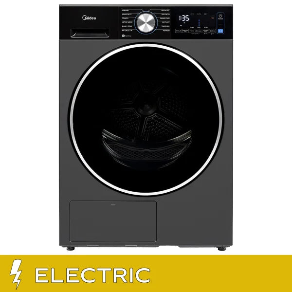 Midea 4.4 cu. ft. Graphite Steel Electric Ventless Dryer with Heat Pump and Stacking Kit