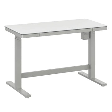 Tresanti Tessa 119.4 cm (47 in.) Adjustable Height Desk with LED Lighting, White